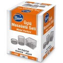 MAS - BİON 9302 PERFORE 3'LÜ MASAÜSTÜ SETİ GRİ