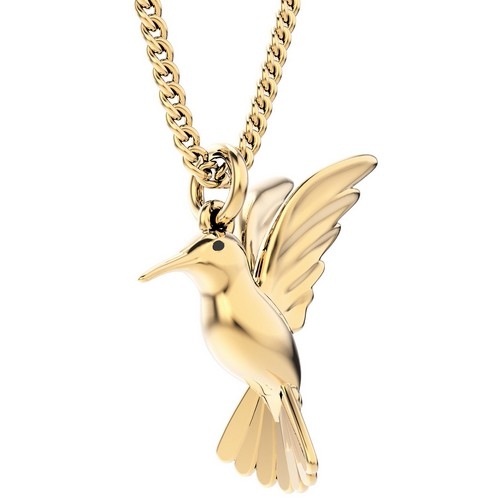 Chocli 18 Ayar Altın Kaplama Humming Bird Kolye