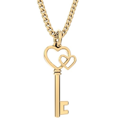 Chocli 18 Ayar Altın Kaplama Love Key Kolye