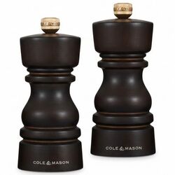 COLE & MASON - Cole & Mason H233017 London Çikolata Renkli Ahşap Tuz ve Biber Değirmenleri 130mm