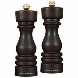COLE & MASON - Cole & Mason H233080 London Çikolata Renkli Ahşap Tuz ve Biber Değirmenleri 180mm