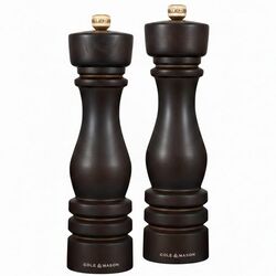 COLE & MASON - Cole & Mason H233020 London Çikolata Renkli Ahşap Tuz ve Biber Değirmenleri 220mm
