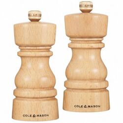 COLE & MASON - Cole & Mason H233005 Londra Doğal Kayın Tuz ve Karabiber Değirmenleri 130 mm