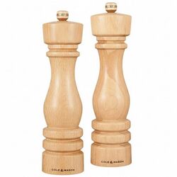 COLE & MASON - Cole & Mason H233011 Londra Doğal Kayın Tuz ve Karabiber Değirmenleri 220mm