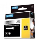 DYMO - DYMO 18486 RHİNOPRO POLYESTER ŞERİT (12mmx5,5mt) GRİ-SİYAH