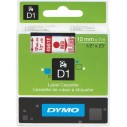 DYMO - DYMO 45012 D1 YEDEK ŞERİT 12mmx7mt ŞEFFAF-KIRMIZI