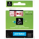 DYMO - DYMO 40915 D1 YEDEK ŞERİT 9mmx7mt BEYAZ-KIRMIZI