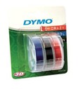 DYMO - DYMO KABARTMA ŞERİT 9mmx3mt 3'LÜ SİYAH/KIRMIZI/MAVİ