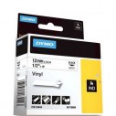 DYMO - DYMO 18444 RHİNOPRO RENKL VİNİL ŞERİT (12mmx5,5mt) BEYAZ-SİYAH