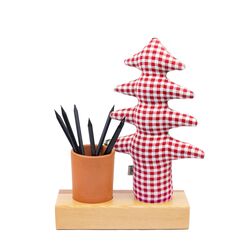 KAYIGO - Kayigo Lavender Kalemlik & Notluk - Kırmızı Pötikareli Çam KYG-XLTRE70