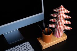 Kayıgo - Kayigo Lavender Kalemlik & Notluk - Kırmızı Pötikareli Çam (1)