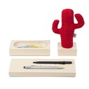 KAYIGO - Kayigo Woody Krem Üçlü Ofis Seti - Kırmızı Cactus
