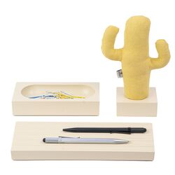 KAYIGO - Kayigo Woody Krem Üçlü Ofis Seti - Sarı Cactus