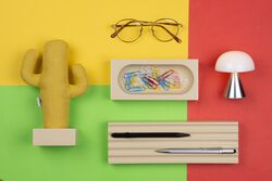 KAYIGO - Kayigo Woody Krem Üçlü Ofis Seti - Sarı Cactus (1)