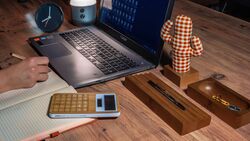 Kayıgo - KAYIGO Woody Üçlü Ofis Seti Açık Kahverengi - Kırmızı Pötikare Kaktüs (1)