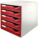 LEITZ - LEITZ 5280 5 ÇEKMECELİ EVRAK RAFI KIRMIZI