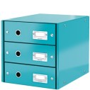LEITZ - LEITZ 6048 WOW 3 ÇEKMECELİ EVRAK RAFI BUZ MAVİSİ