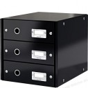 LEITZ - LEITZ 6048 WOW 3 ÇEKMECELİ EVRAK RAFI SİYAH