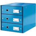 LEITZ - LEITZ 6048 WOW 3 ÇEKMECELİ EVRAK RAFI METALİK MAVİ