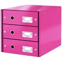 LEITZ - LEITZ 6048 WOW 3 ÇEKMECELİ EVRAK RAFI METALIK PEMBE