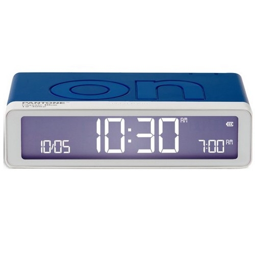 Lexon X Pantone Flip Klasik Şarj Edilebilir Alarm Saat Mavi