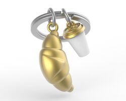 Metalmorphose - Metalmorphose Kruvasan & Kahve Fincanı Anahtarlık (1)