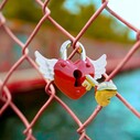Metalmorphose Love Lock Kırmızı Anahtarlık - Thumbnail