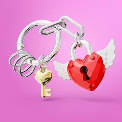 METALMORPHOSE - Metalmorphose Love Lock Kırmızı Anahtarlık (1)
