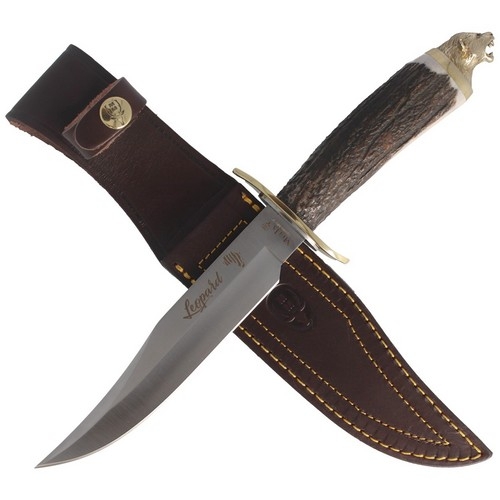 Muela Leopar 16cm Geyik Boynuzu Saplı Bıçak