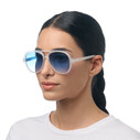 Okkia - Okkia Alessio Unisex Güneş Gözlüğü Transparan Beyaz / Lens: Mavi OK021-TCL (1)