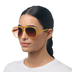 Okkia - Okkia Alessio Unisex Güneş Gözlüğü Transparan Sarı / Lens: Kahverengi Degrade OK021-TYE (1)