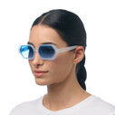 Okkia - Okkia Andrea Altıgen Unisex Güneş GözlüğüBeyaz / Lens : Mavi OK022-TCL (1)