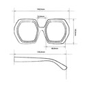 Okkia Emma Big Hexagonal Unisex Güneş Gözlüğü Havana Mavisi - Thumbnail