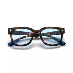 Okkia - Okkia Giovanni Classic Havana & Blue Unisex Güneş Gözlüğü Mavi Lens