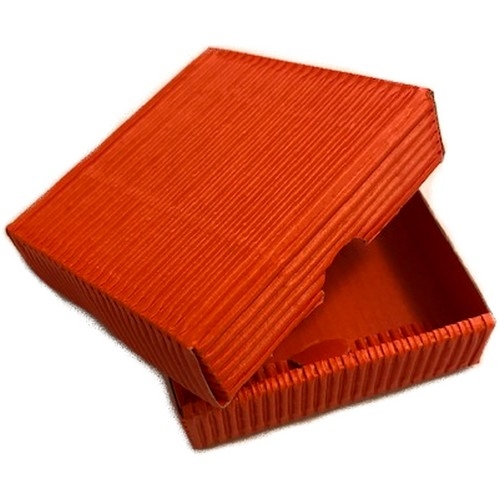 Oluklu Karton Mini Kutu Turuncu (7,5 x 7,5 x 2 cm.)