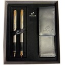 PARKER - Parker Hediye Seti Sonnet Gold Krom Dolma-Roller Kalem Seti + Kılıf