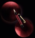 Pelikan M800 Red Black Fountain Pen - Thumbnail