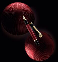 PELİKAN - Pelikan M800 Red Black Fountain Pen (1)