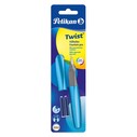 Pelikan P457 Twist Frosted Blue Fountain Pen Blister - Thumbnail