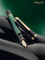 PELİKAN - Pelikan Souveran Series M600 Green Black Fountain Pen (1)