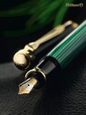 Pelikan Souveran Series M600 Green Black Fountain Pen - Thumbnail