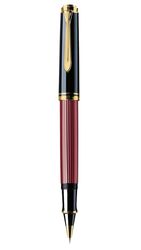 PELİKAN - Pelikan Souveran Serisi R400 Bordo Siyah Sedefli Roller Kalem