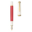 Pelikan Souverän M600 Red & White Fountain Pen - Thumbnail