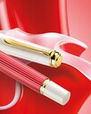Pelikan Souverän M600 Red & White Fountain Pen - Thumbnail