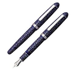 PLATINUM - Platinum 3776 Celluloid Karakusa Blue Dolmakalem (1)