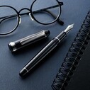 Platinum PNB18000#3776 Century Silver Trim7 Black Diamond Dolma Kalem - Thumbnail