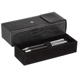 STEELPEN - Steelpen Dolmakalem + Tükenmez Plus Siyah Krom Desenli 5083 (1)