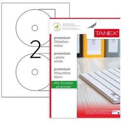 TANEX - Tanex 3117 Lazer Yazıcı Cd Etiketi 117 mm. (2 paket/400 adet etiket)