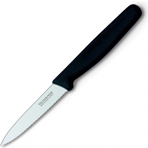 Victorinox 5.3033 8cm Siyah Tırtıklı Soyma Bıçağı