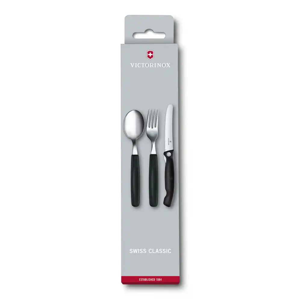 VICTORINOX MUTFAK - Victorinox 6.7192.F3 Swiss Classic 3 Parça Masa Seti (Siyah)